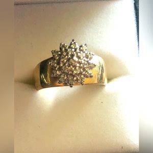 10K Gold Diamond Ring size 5.5-6